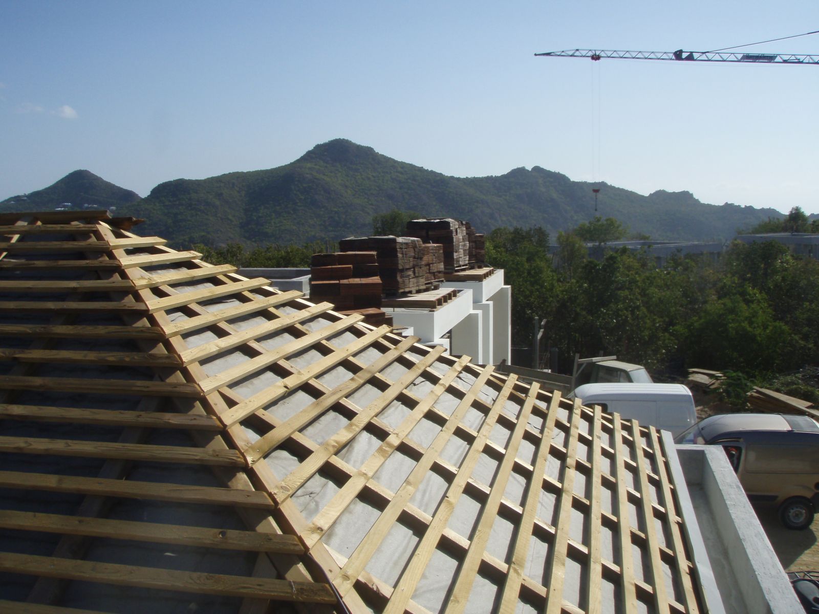 Préparation à la pose des shingles de Wallaba