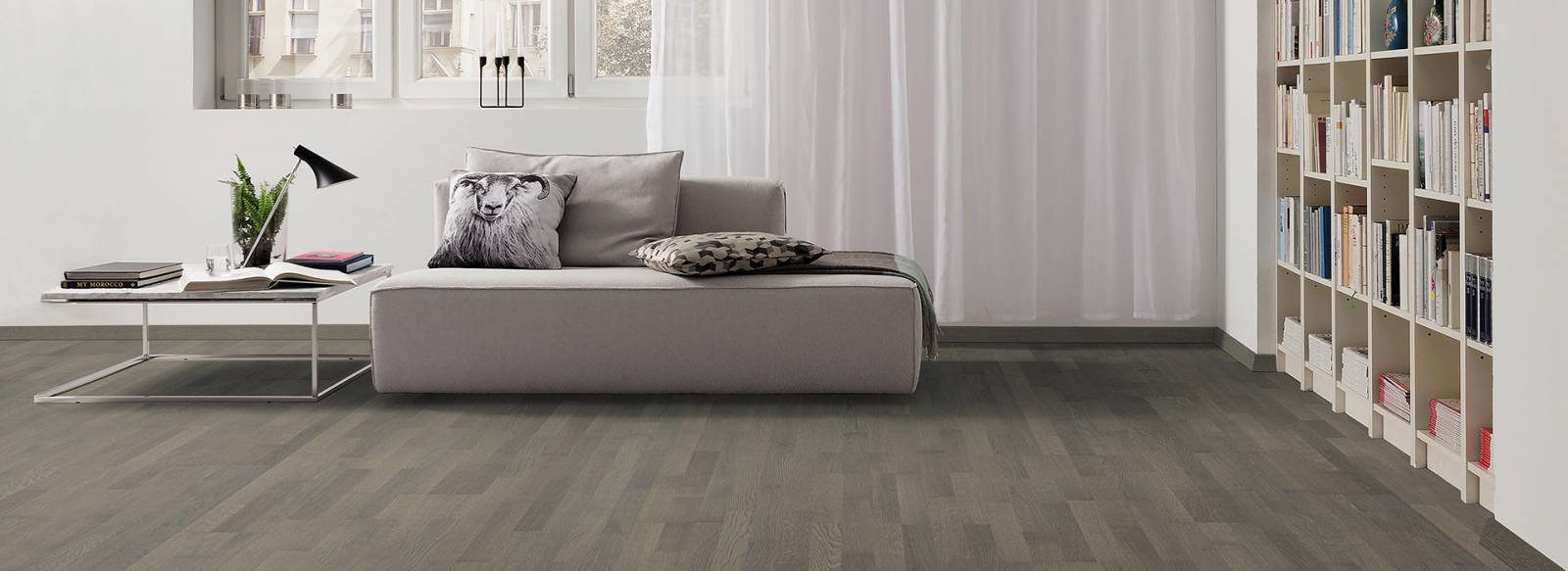 Parquet contre colle  HARO chêne Puro vulcano Trend brossé