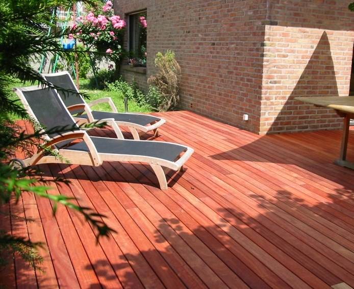 Lame de terrasse en Padouk en 21x145 mm, couleur naturelle